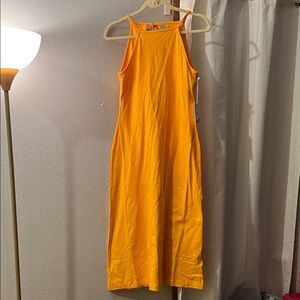 Vibrant Orange Midi Dress